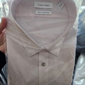 CALVIN KLEIN Men's dress shirts slim fit- stretch collar Size 18 - 36/37 2XL